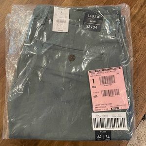 NEW IN BAG JCREW Briggs Slim Olive Chinos